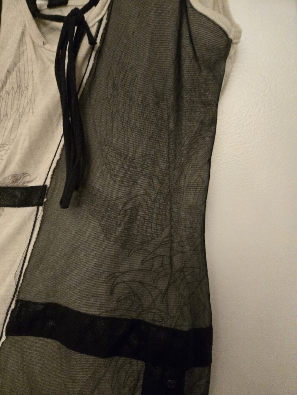 Salvage Cream and Black Studded Graphic Mini Dress - Picture 4 of 9
